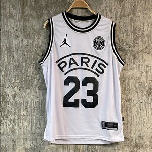 Men's Paris Saint-Germain x Jordan Flight Jersey #23 Size L In White/Black